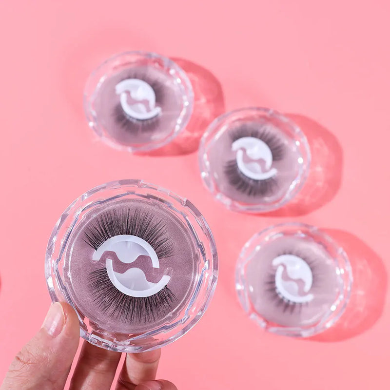 Cílios Postiços Naturais Encaracolados 3D Mink Autoadesivos
