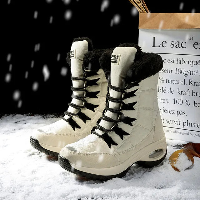 Bota Feminina de Inverno com Plataforma de Alta Qualidade