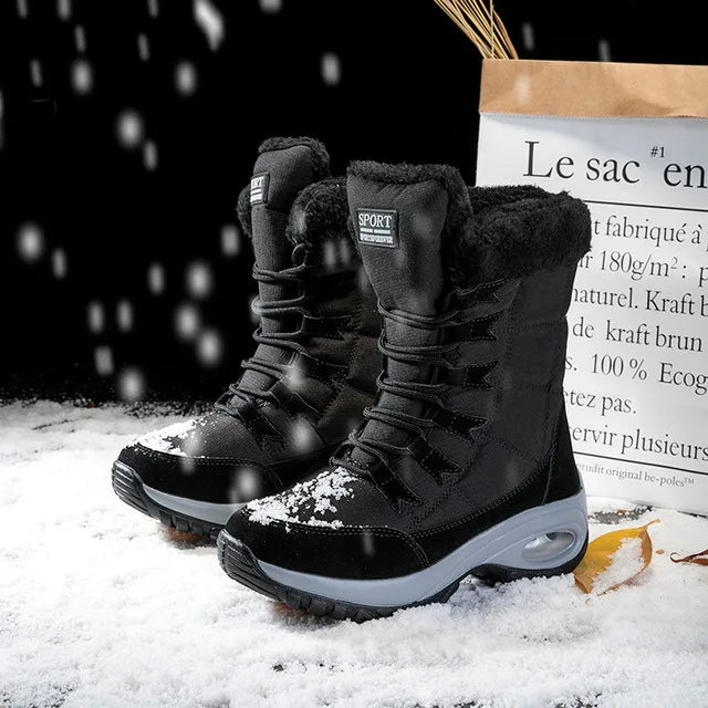 Bota Feminina de Inverno com Plataforma de Alta Qualidade