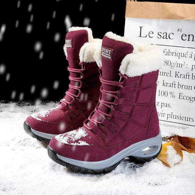 Bota Feminina de Inverno com Plataforma de Alta Qualidade