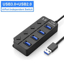 Hub USB  4 portas USB 3.0 e 1 porta USB 2.0 múltiplas conexões em um único dispositivo.