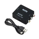 Adaptador e Conversor AV2 x HDMI  compatível RCA AV / CVSB L / R Video  Box 1080P