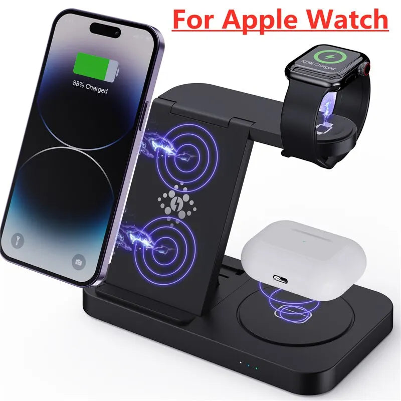 Suporte de Carregamento iPhones E Samsung Sem Fio 4 em 1