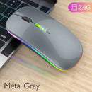 Mouse Sem Fio Bluetooth Recarregável com Iluminação RGB