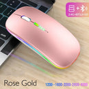 Mouse Sem Fio Bluetooth Recarregável com Iluminação RGB