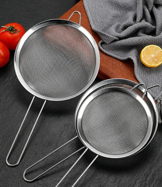 Conjunto de 3 Filtros de Malha Fina de Aço Inoxidável