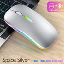 Mouse Sem Fio Bluetooth Recarregável com Iluminação RGB