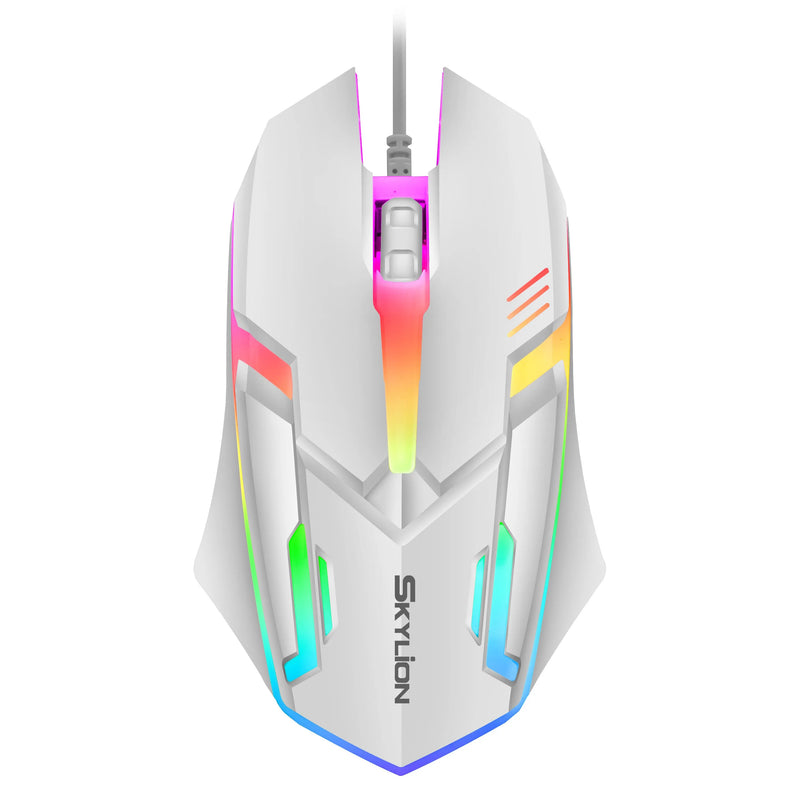 Mouse com Fio Skylion F1  USB com fio de 3 botões, ideal para escritório e jogos.