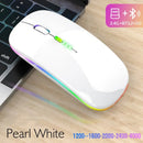 Mouse Sem Fio Bluetooth Recarregável com Iluminação RGB