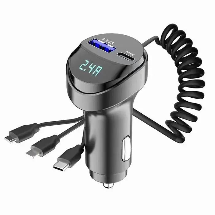 Carregador de Carro USB de 55W Compatível com iPhone 14 13 12, Xiaomi, Samsung e outros dispositivos.